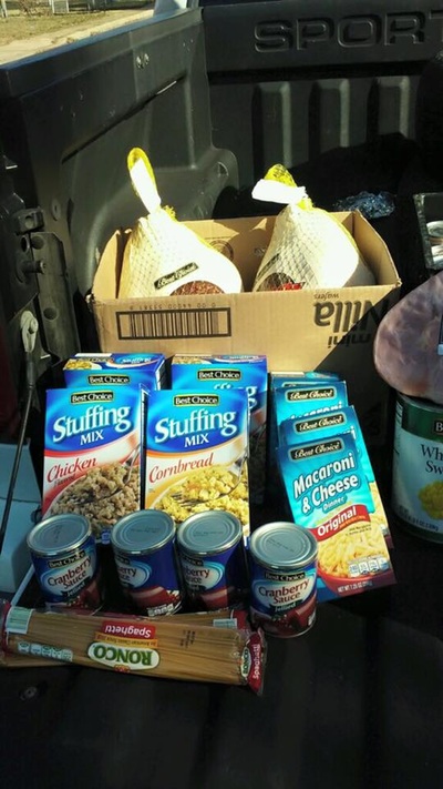 Turkeys and holiday meal staples collected for Thanksgiving food donations